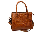 Genuine Leather Crocodile Finish Handbag