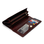 Ladies Medium Flap Leather Clutch Wallet