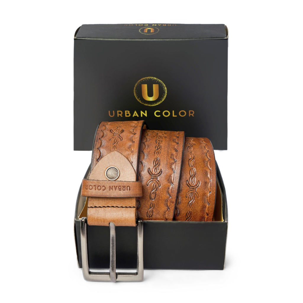 Men's Genuine Leather Brown Belt