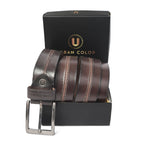 Men's Genuine Leather Dark Brown Belt