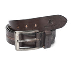 Men's Genuine Leather Dark Brown Belt