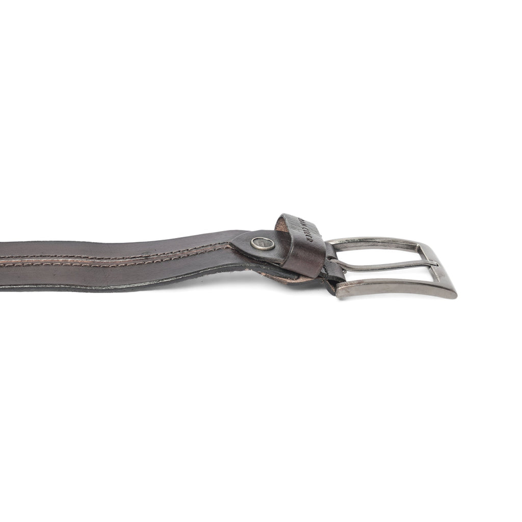 Men's Genuine Leather Dark Brown Belt