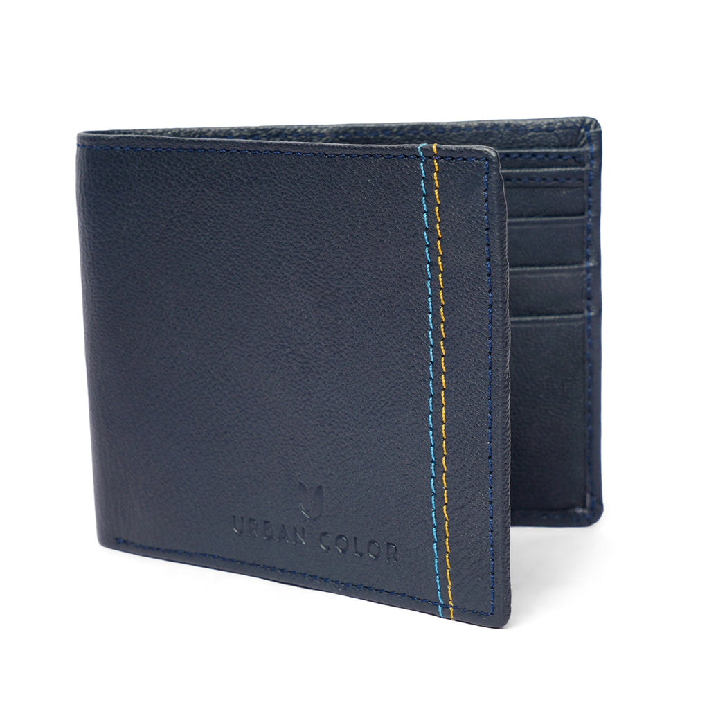 Men's Navy Leather Wallet