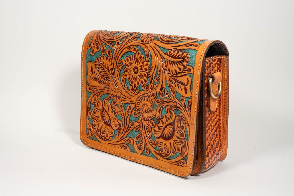 Hand-Tooled Genuine Leather Ladies Handbag – Timeless Craft, Modern Elegance