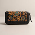 Leather Clutch Floral Wallet