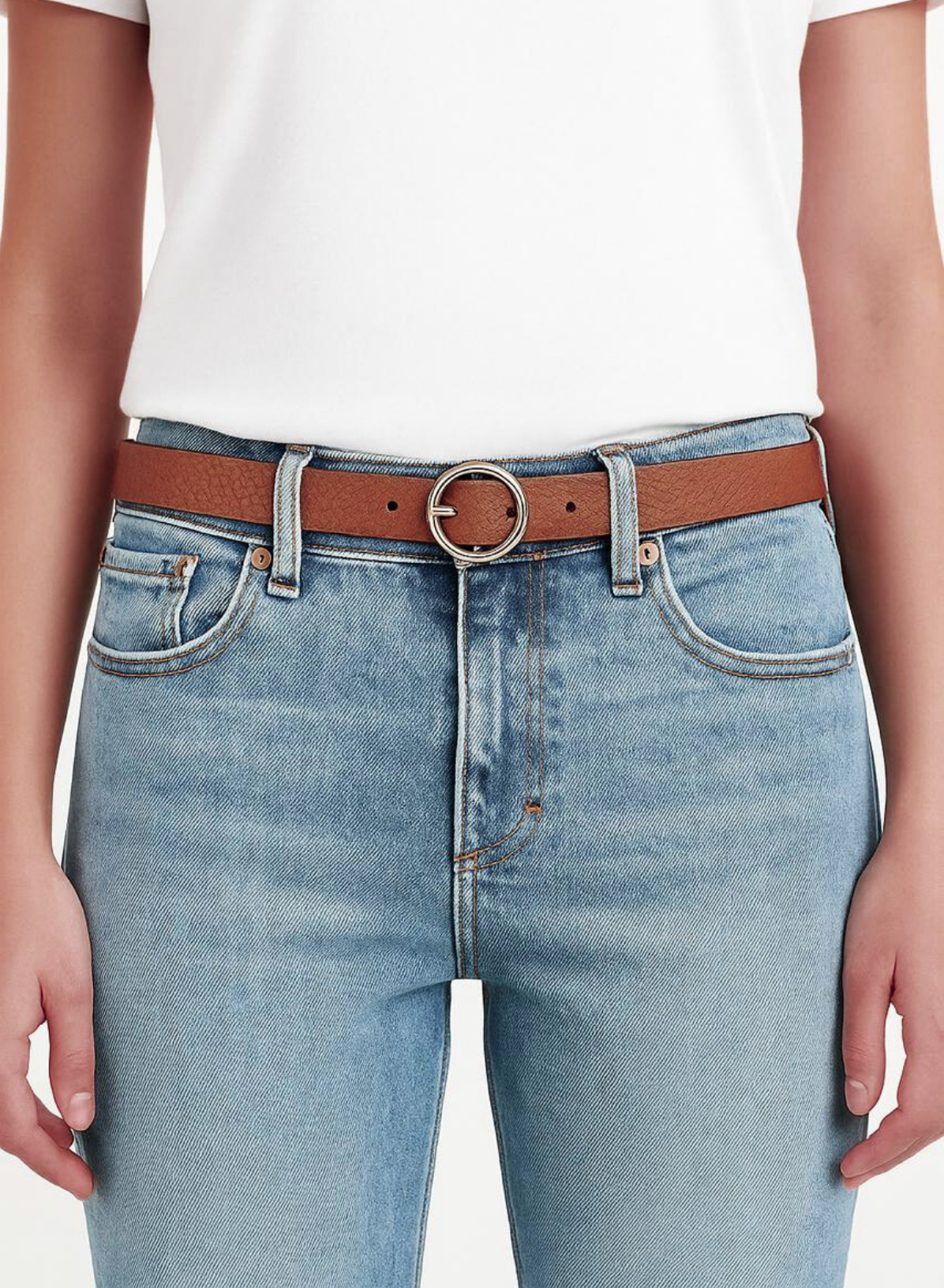 Metal Accent Leather Belt