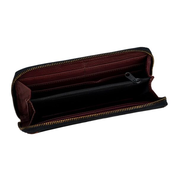 Floral Leather Clutch Wallet